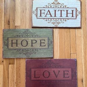 Faith - Hope - Love wall hanging set
